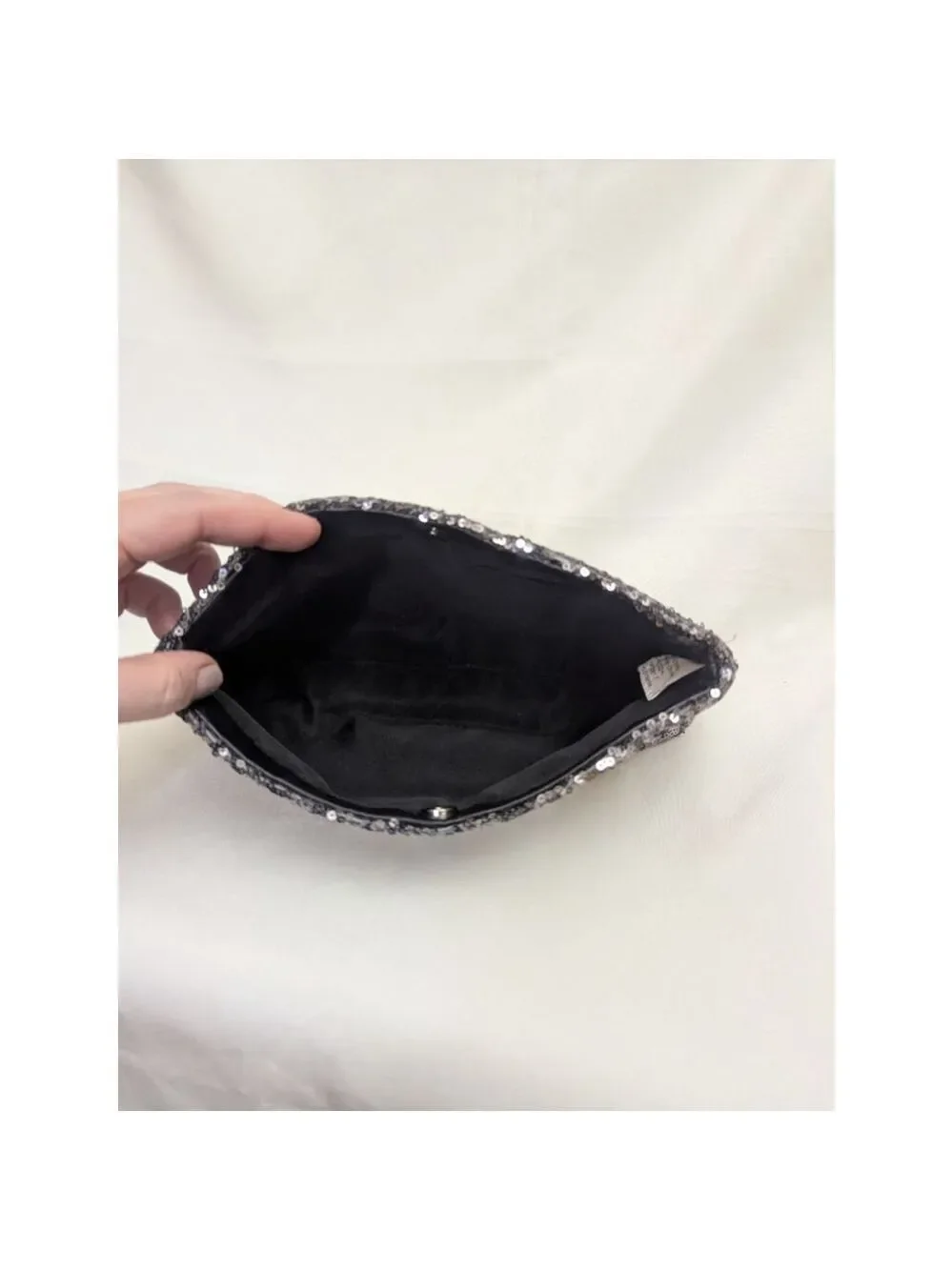 Victoria's Secret Silver Sequin Pouch Bag